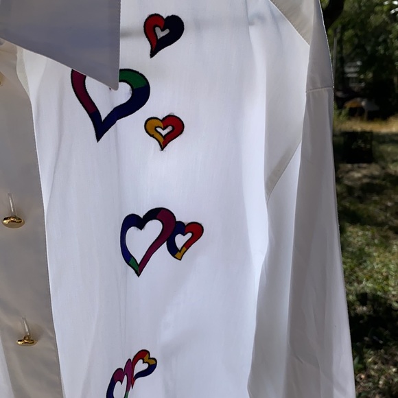 Escada VINTAGE Heart โค๏ธ Button Up Shirt - Picture 12 of 14
